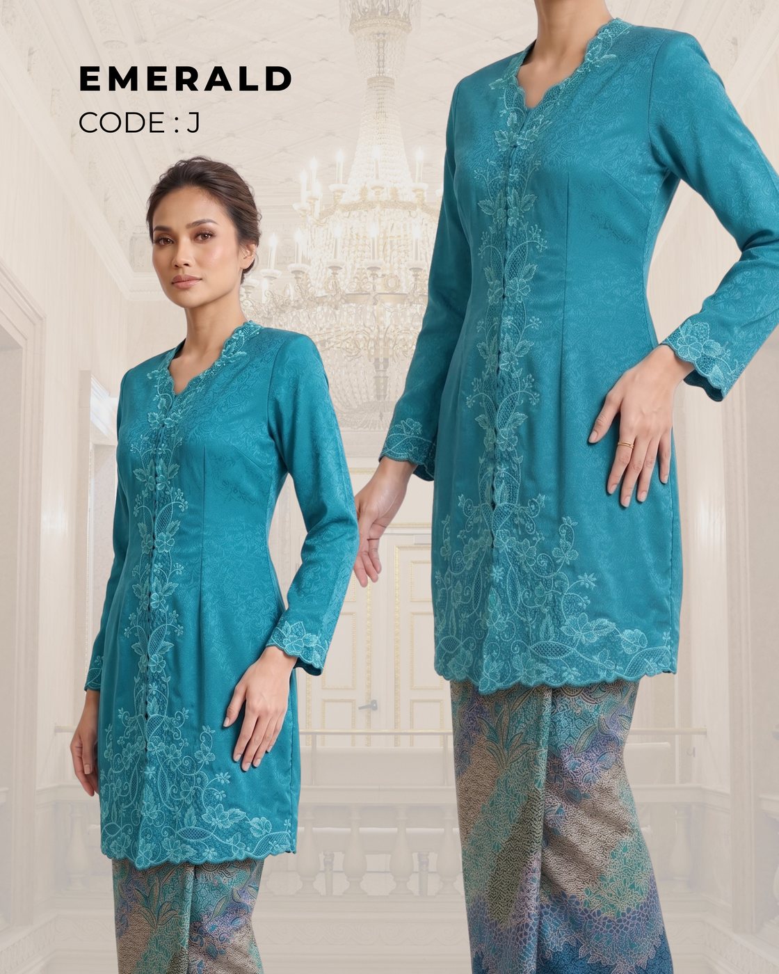Kebaya Emerald – Biru Toska — Biru Toska