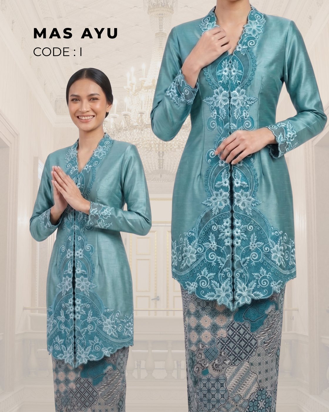 Kebaya Mas Ayu – Biru Toska — Biru Toska